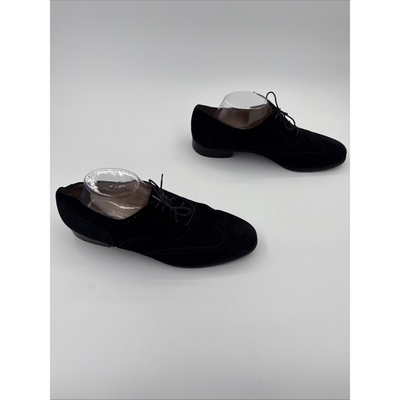 Salvatore Ferragamo Men's Black Suede Lace Up Oxford Shoes Size 10D - Picture 3 of 10